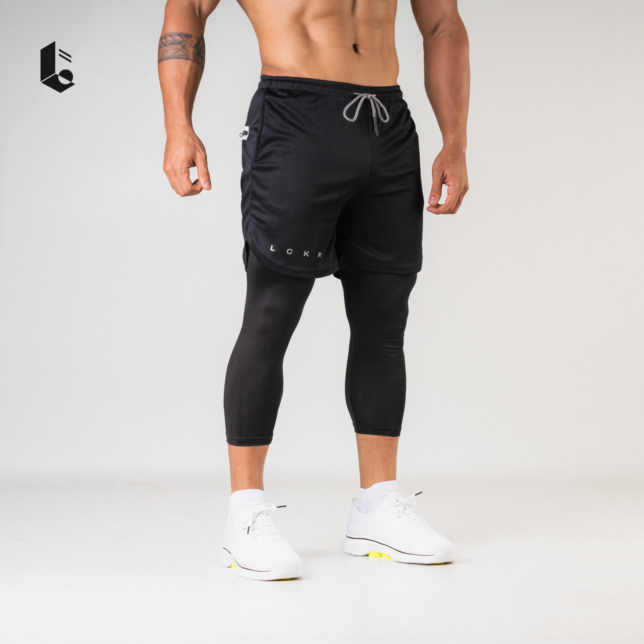 Tracka 2-In-1 Short / Long Legging - Light Grey/Dark Grey/Dark Green/White/Black
