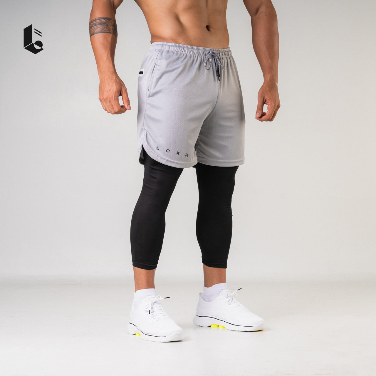 Tracka 2-In-1 Short / Long Legging - Light Grey/Dark Grey/Dark Green/White/Black