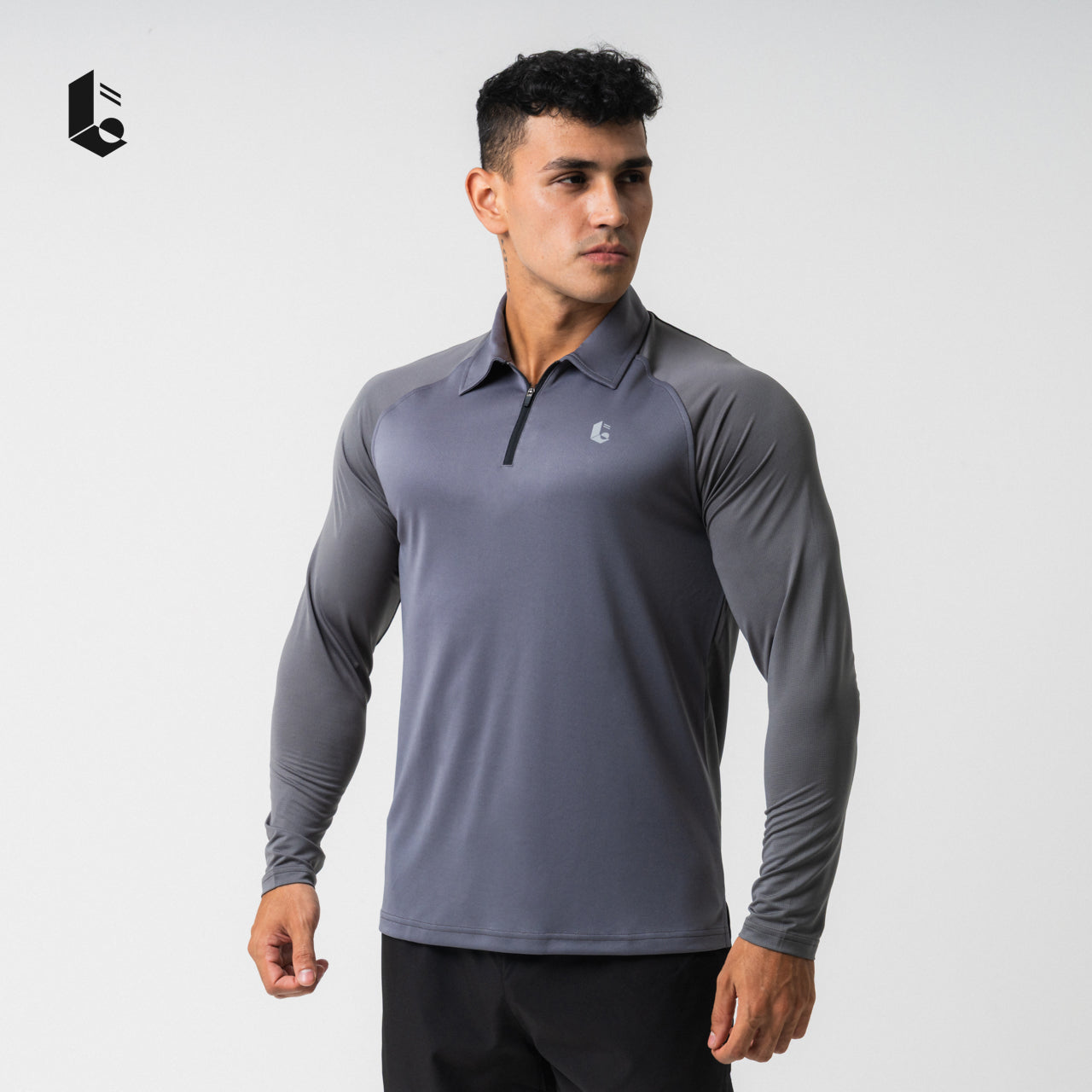AeroLite Performance Polo Zipper Long Sleeve - Black/White/Light Grey/Dark Grey/Navy