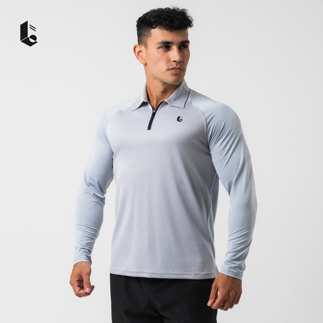 AeroLite Performance Polo Zipper Long Sleeve - Black/White/Light Grey/Dark Grey/Navy