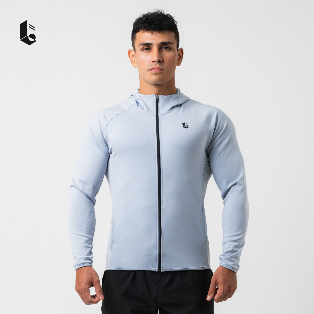 CoreStretch Performance Hoodie - Black/White/Light Grey