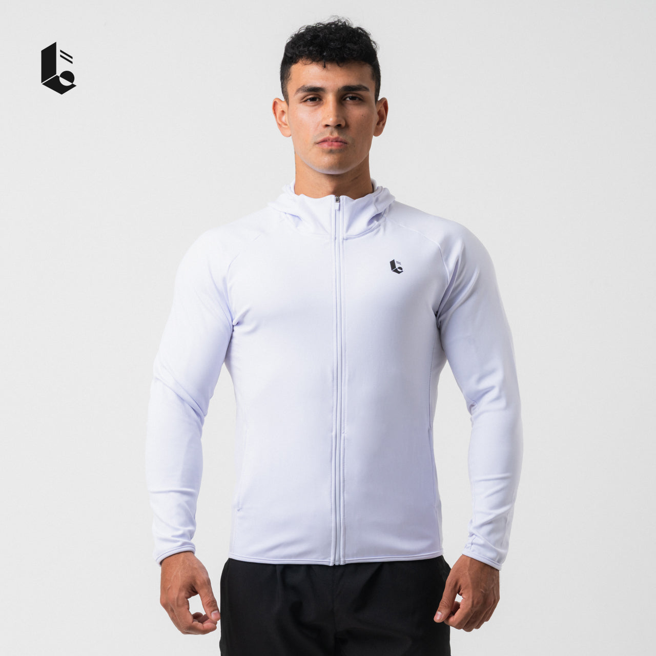 CoreStretch Performance Hoodie - Black/White/Light Grey
