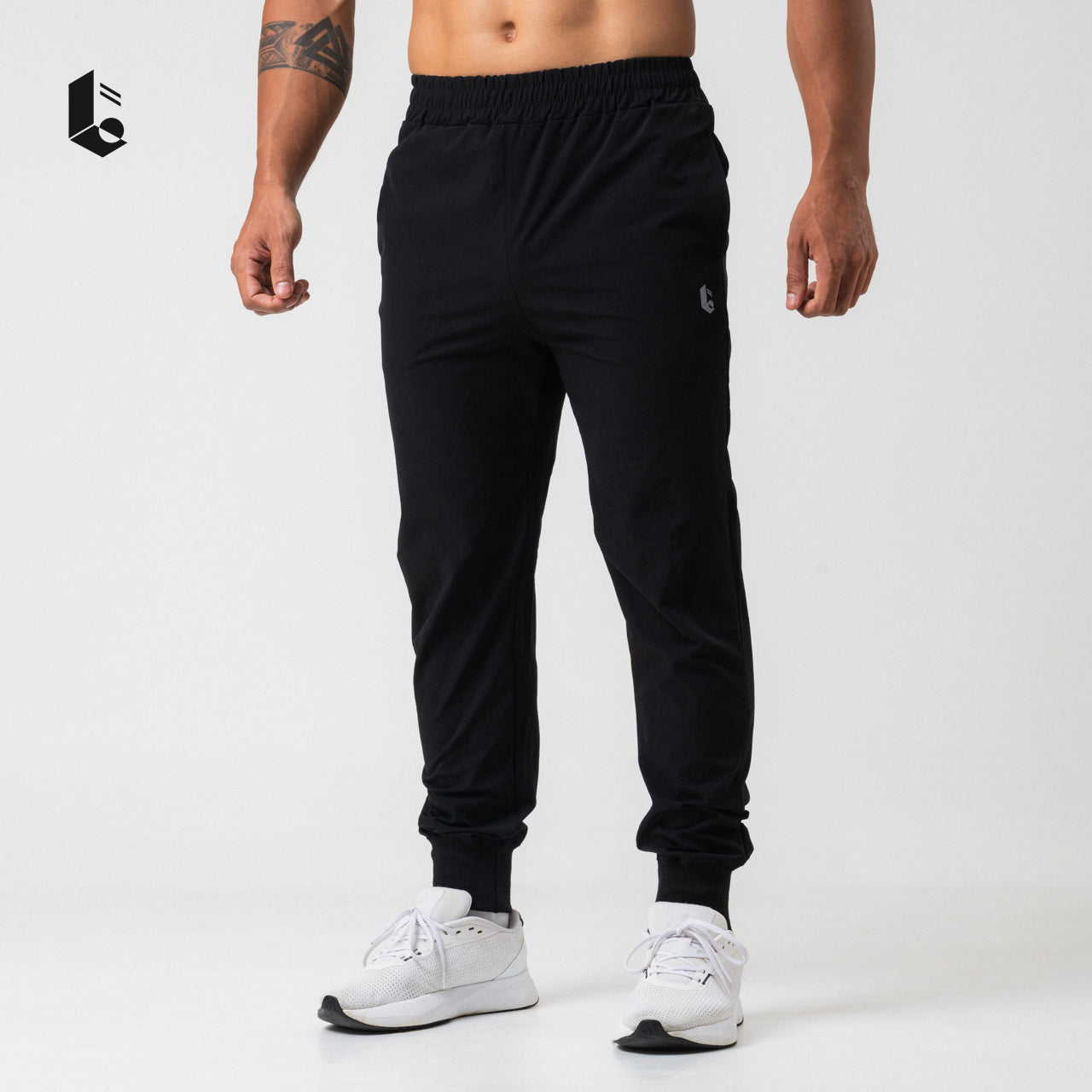 AlphaCool Rib Jogger Pants - Black/Dark Grey/Cream