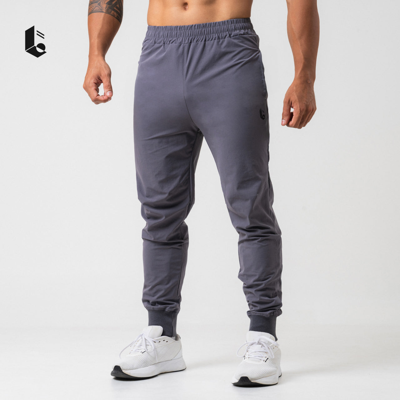 AlphaCool Rib Jogger Pants - Black/Dark Grey/Cream