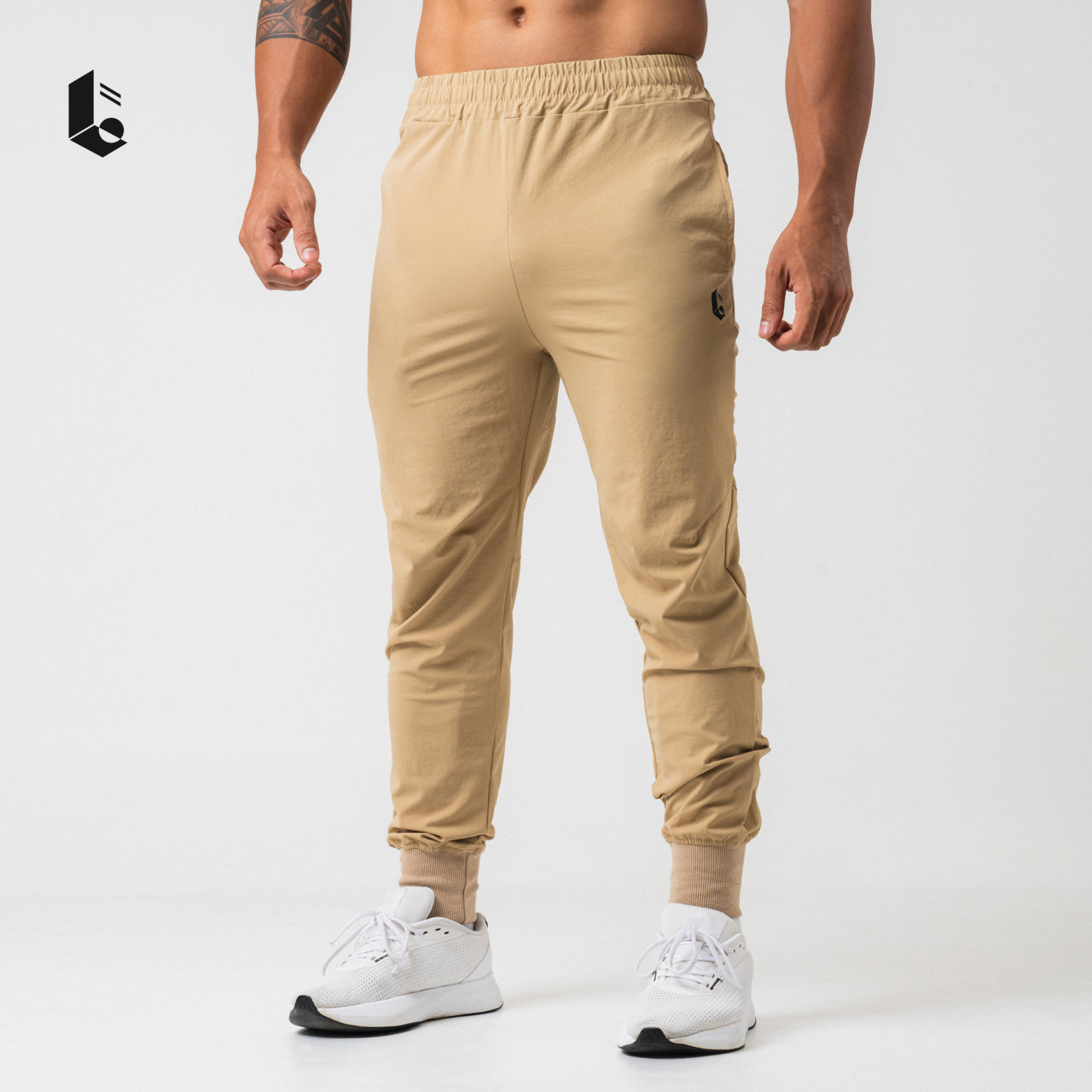 AlphaCool Rib Jogger Pants - Black/Dark Grey/Cream