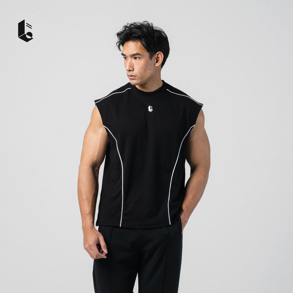 StreetLine Sleeveless Tank - Jet Black/Pure White/Dark Grey