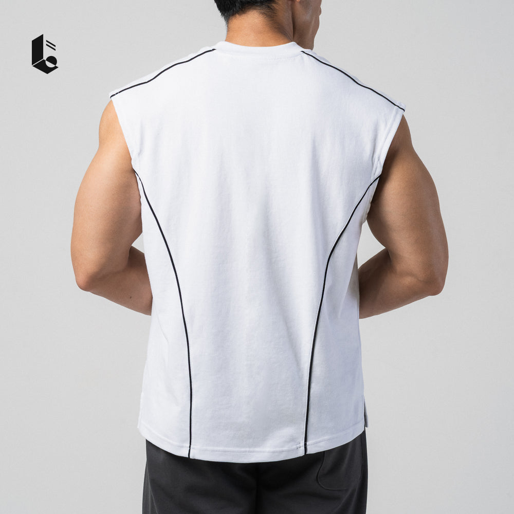 StreetLine Sleeveless Tank - Jet Black/Pure White/Dark Grey