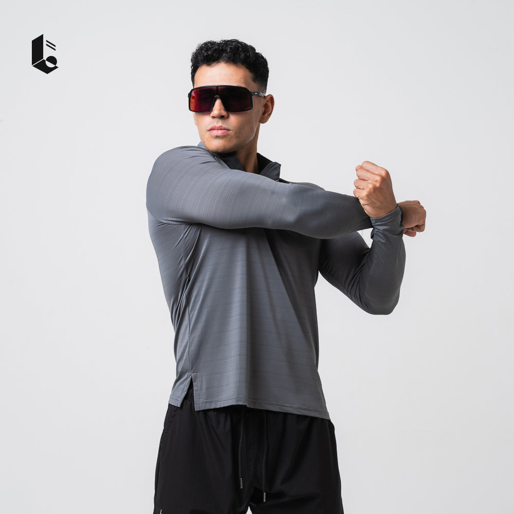 VeloStripe Quarter-Zip Performance - Charcoal Grey/Burgundy/Slate Teal/Mocha Sand/Ivory