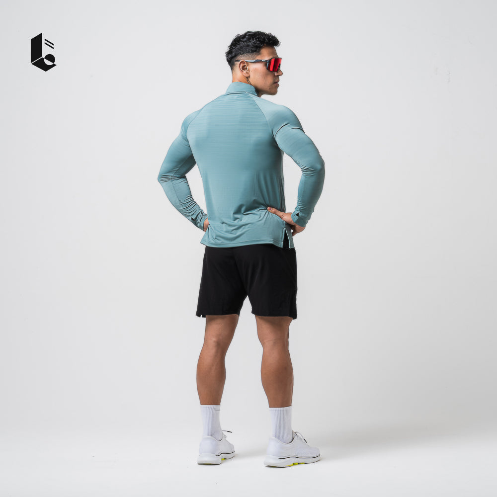 VeloStripe Quarter-Zip Performance - Charcoal Grey/Burgundy/Slate Teal/Mocha Sand/Ivory