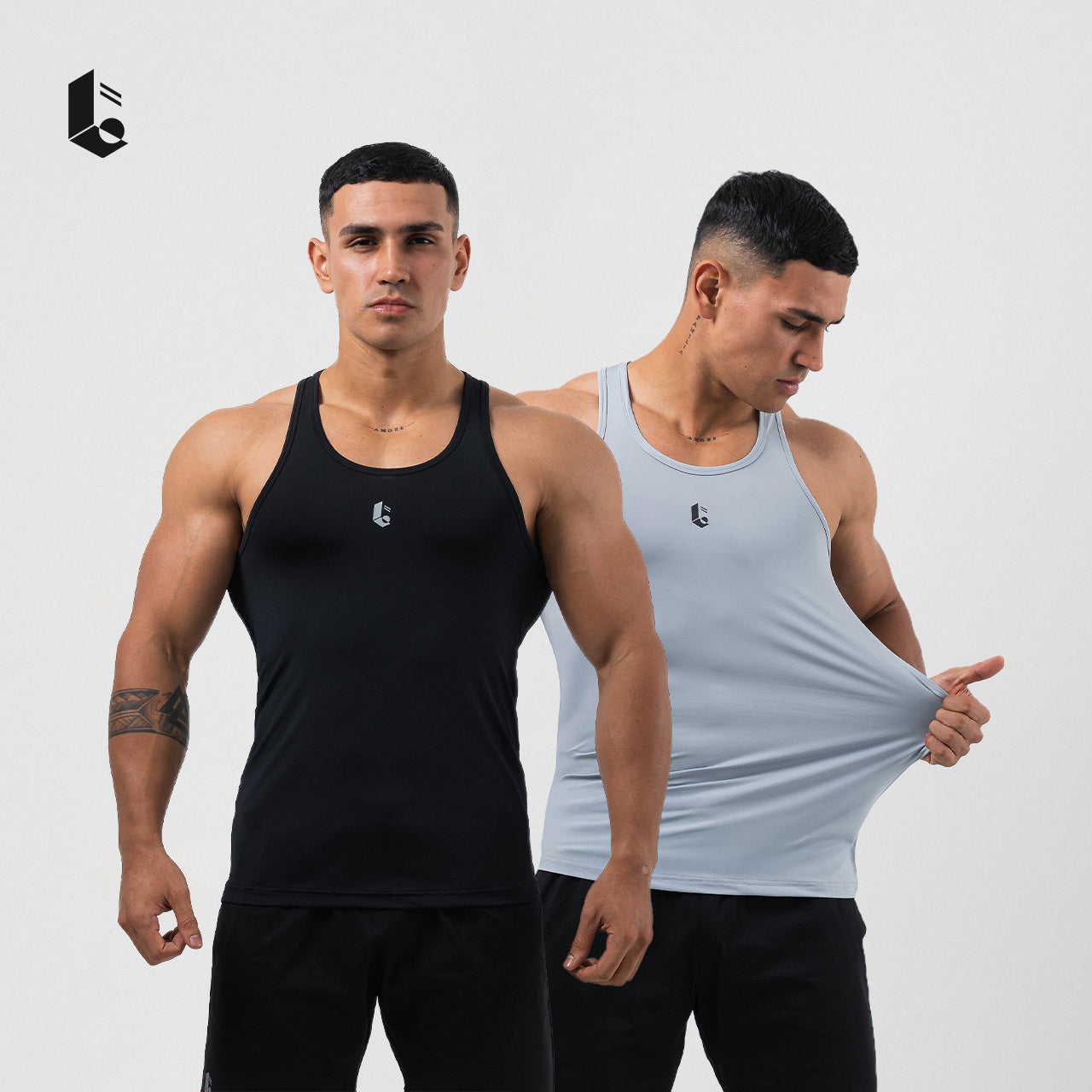 MuscleFlex Stringer Tank - Black/Light Grey