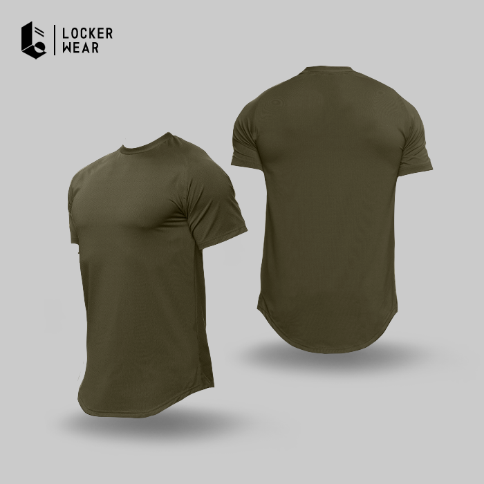 Breathable Muscle Fit Tee - Dark Green/Black/White/Grey