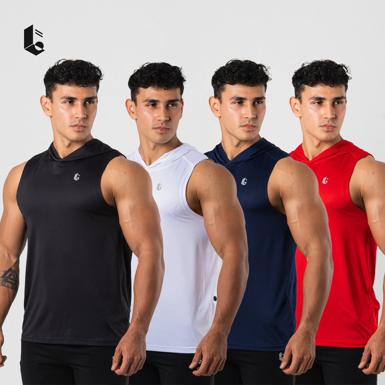 AeroLite Performance Hoodie Sleeveless - Black/White/Red/Navy