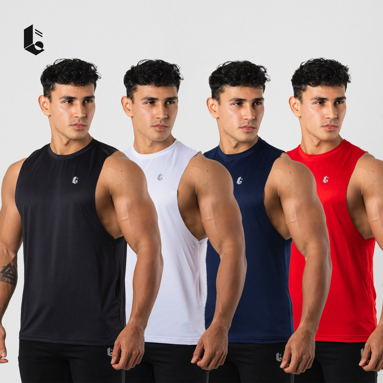 AeroLite Deep Cut Tank - Black/White/Red/Navy