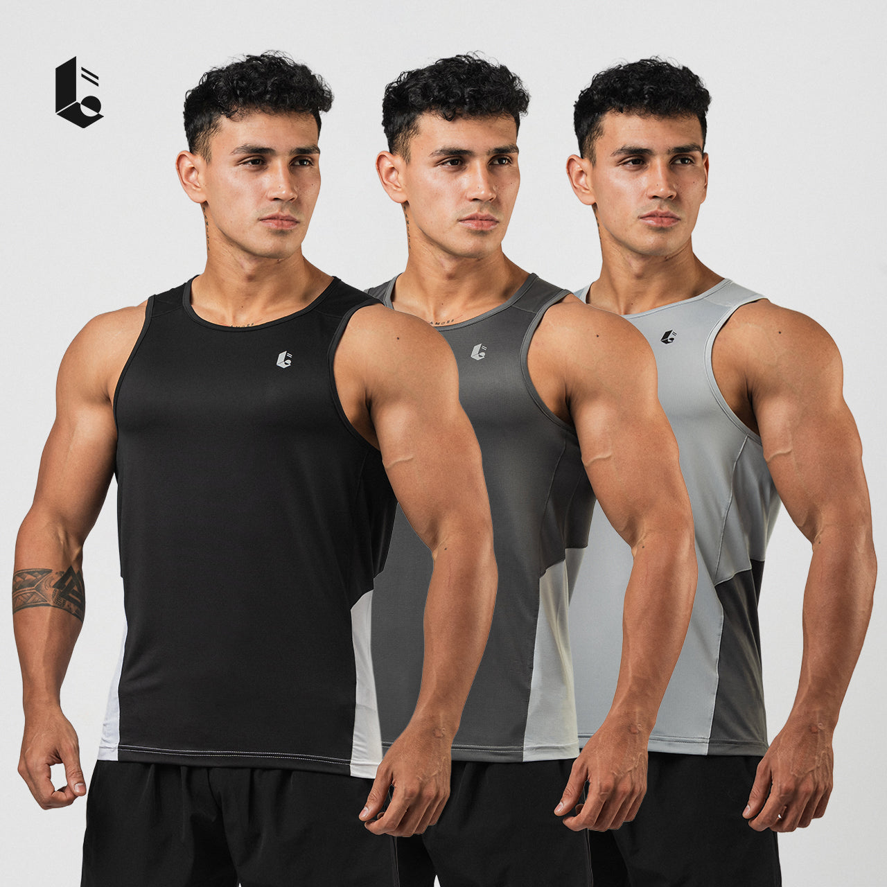RunLite Performance Tank - Black/Dark Grey/Light Grey/White