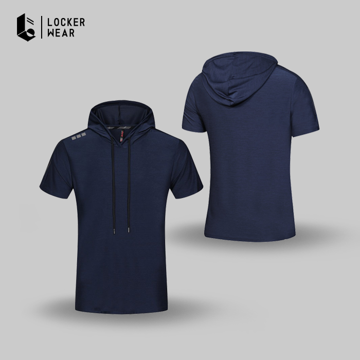 Lightcool Short Sleeve Hoodie - Green/Grey/Blue Navy