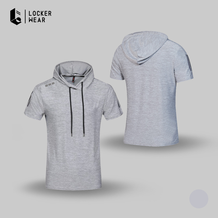 Lightcool Short Sleeve Hoodie - Green/Grey/Blue Navy