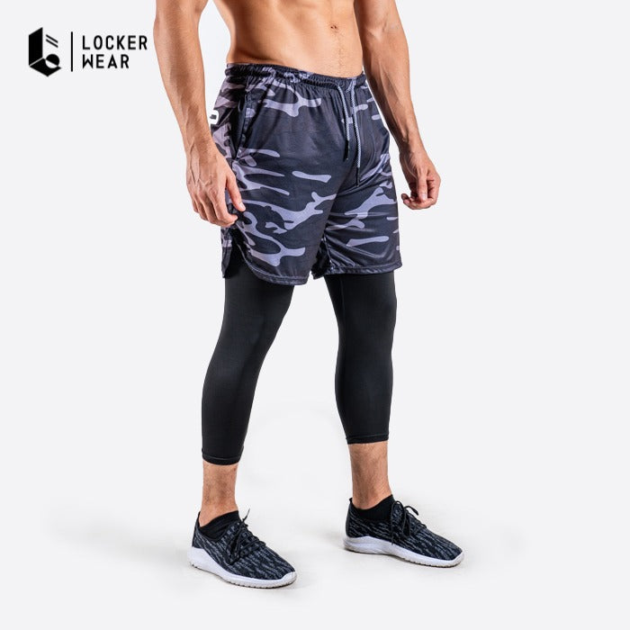 Tracka 2-In-1 Short / Long Legging - Camouflage