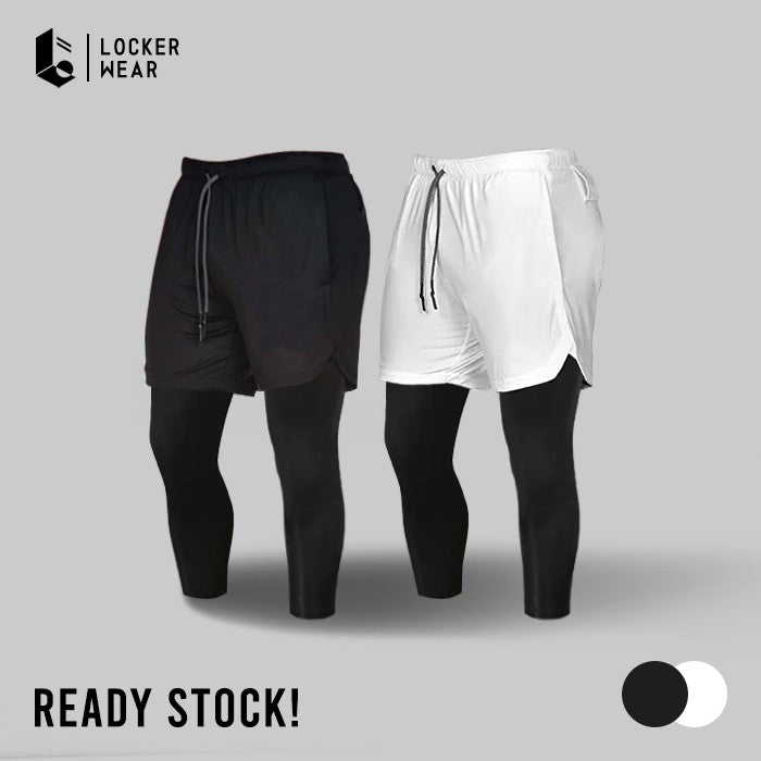 Tracka 2-In-1 Short / Long Legging - Monochrome