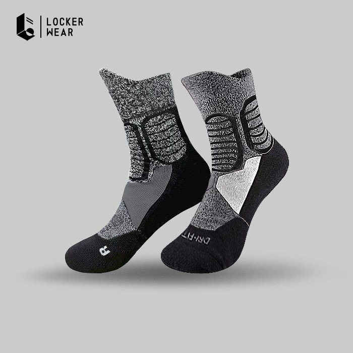 Maze Performance Ankle Socks - Light/Dark Grey