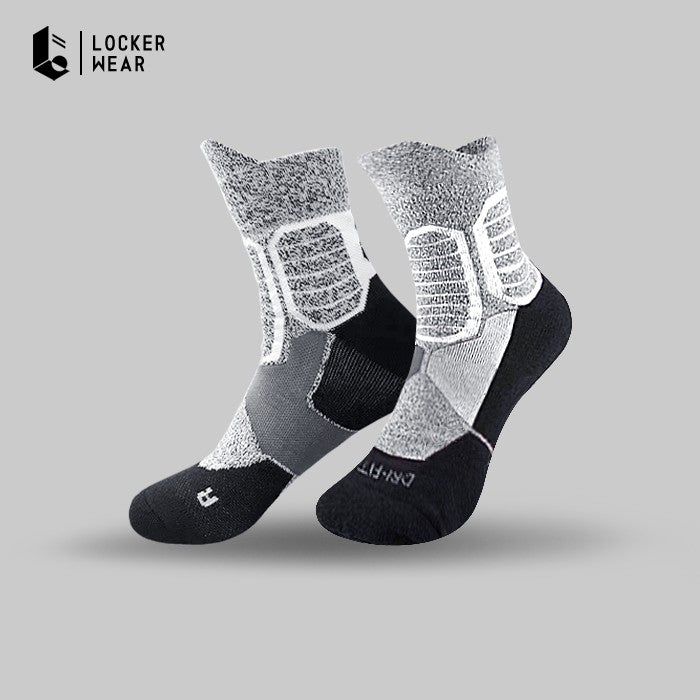 Maze Performance Ankle Socks - Light/Dark Grey