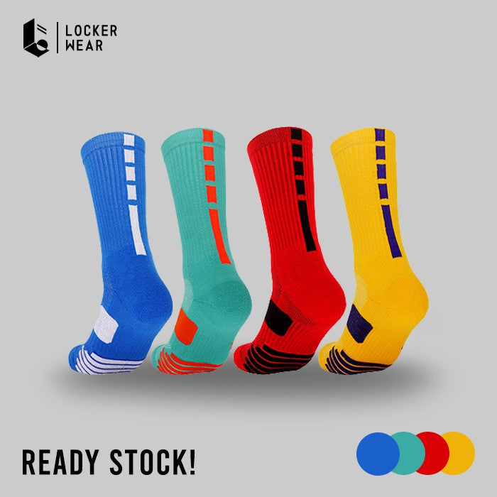 Velo Performance Crew Socks - Blue/Turquoise/Maroon/Yellow