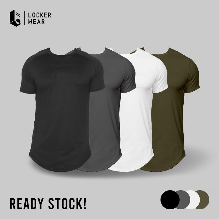 Breathable Muscle Fit Tee - Dark Green/Black/White/Grey