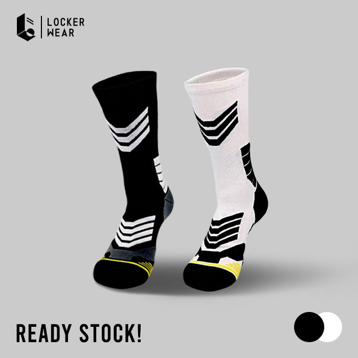 Flash Performance Crew Socks - Black/White