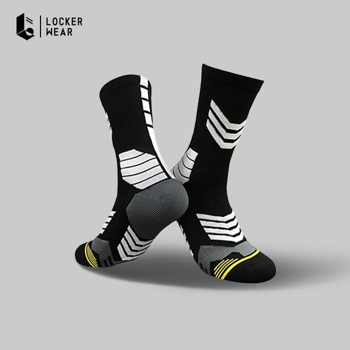 Flash Performance Crew Socks - Black/White