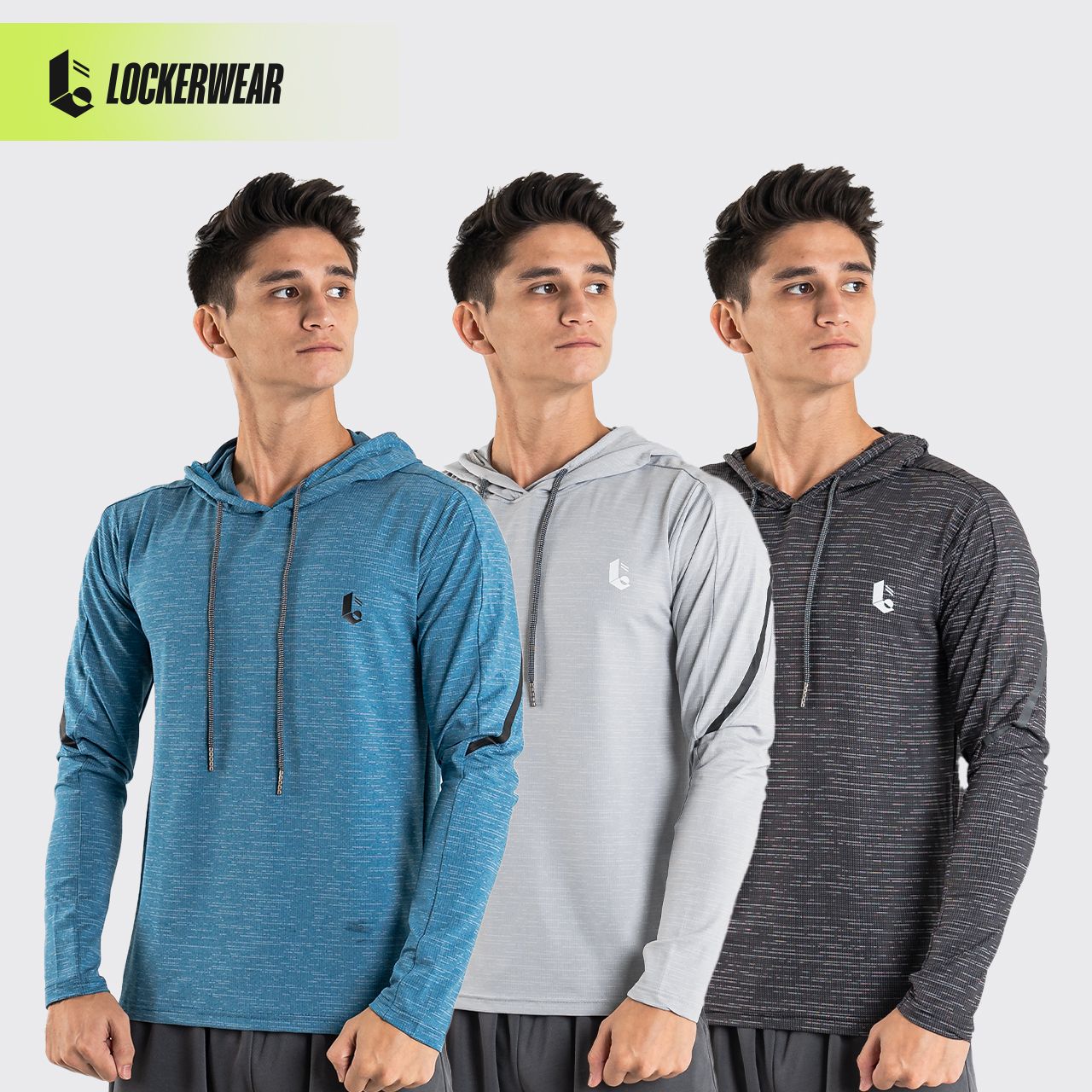 Aeroslim Stretch Hoodie - Blue/Grey/Black