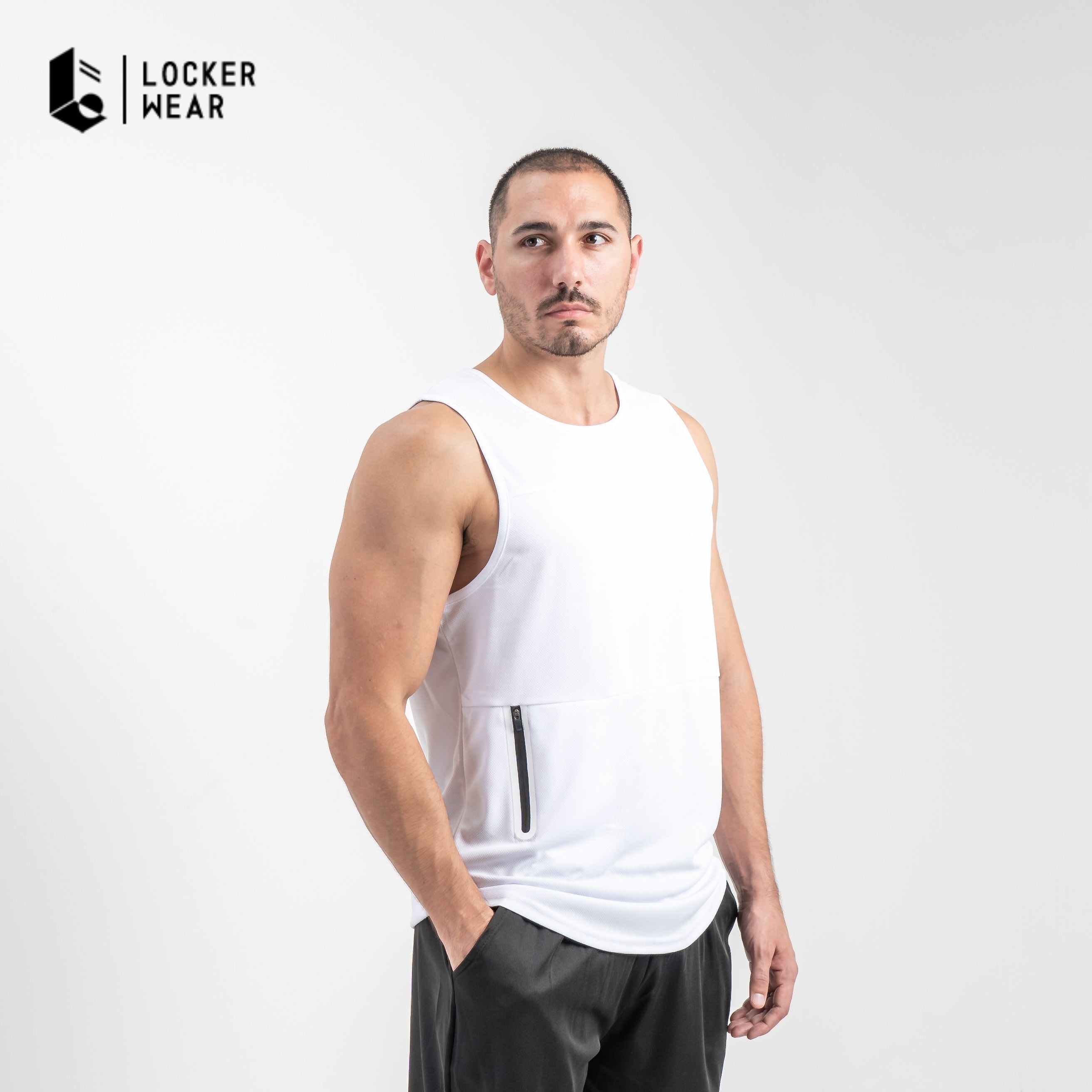 Tankzip Sleeveless Top - Monochrome