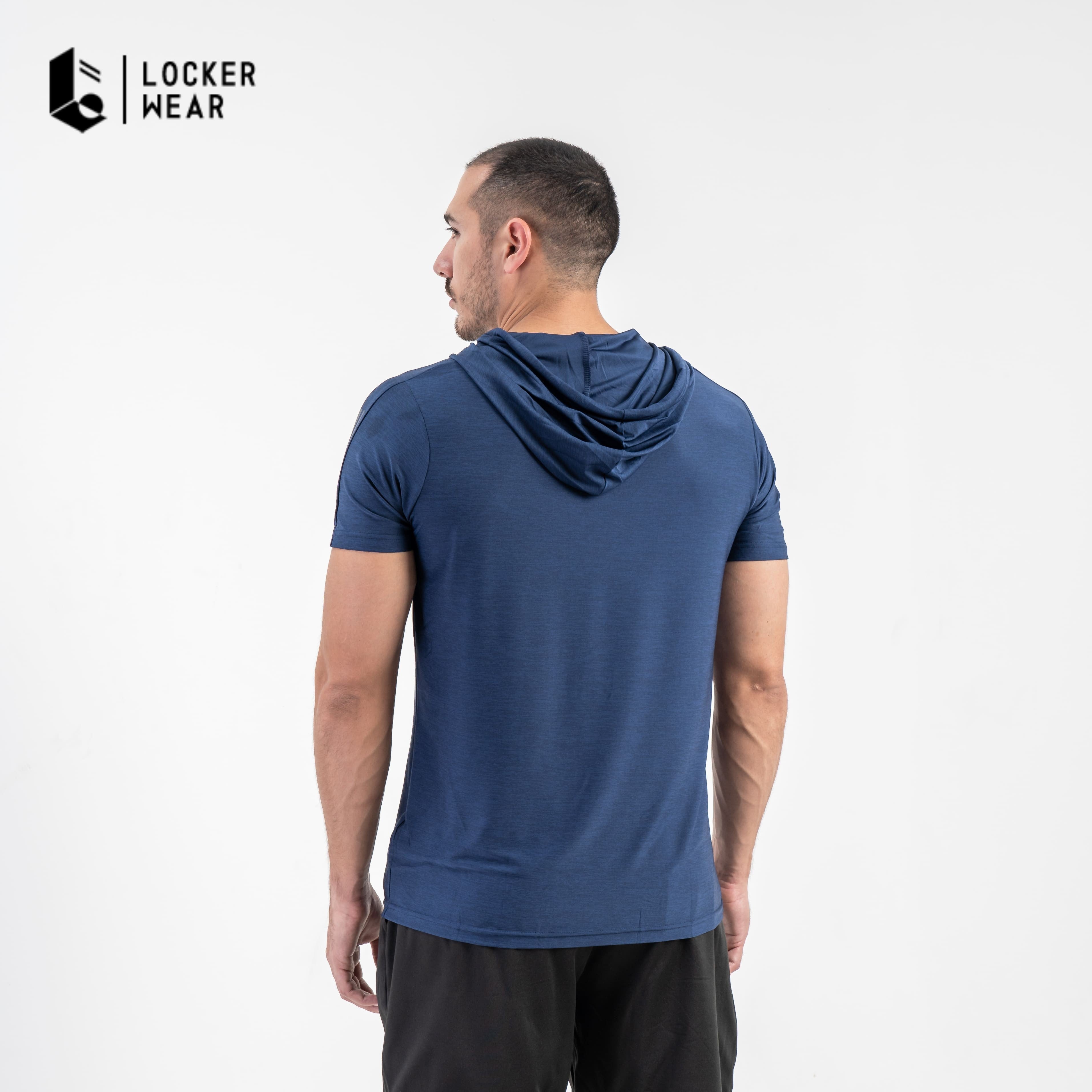 Lightcool Short Sleeve Hoodie - Green/Grey/Blue Navy