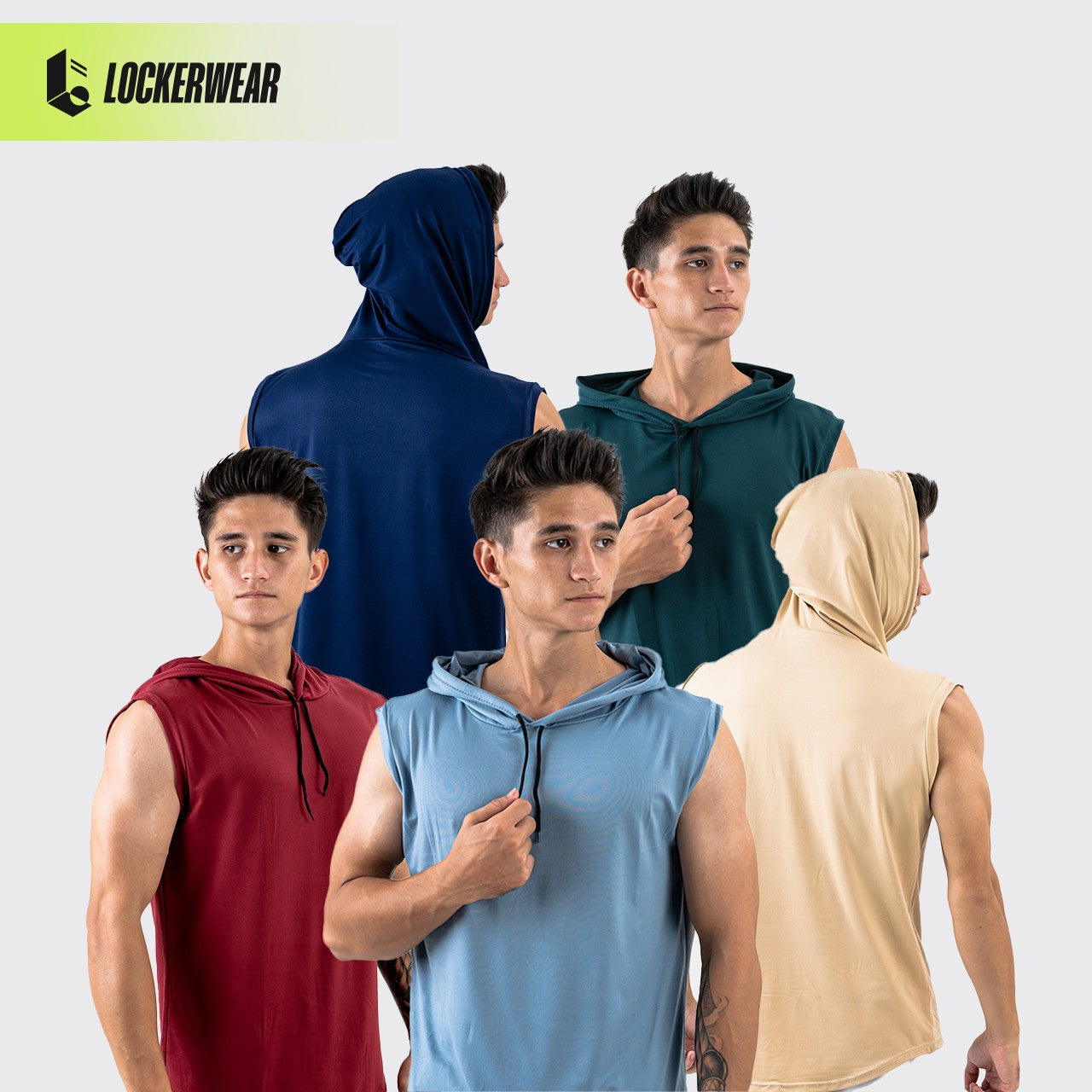 Hypercotton Hoodie Sleeveless - Navy/Fog Blue/Cream/Maroon/Dark Green