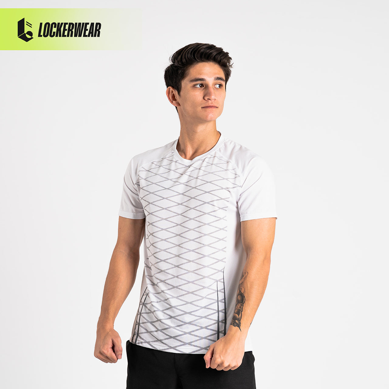 Stripcross Mesh Short Sleeve - Black/White/Light Grey/Navy/Light Blue/Khaki/Mint