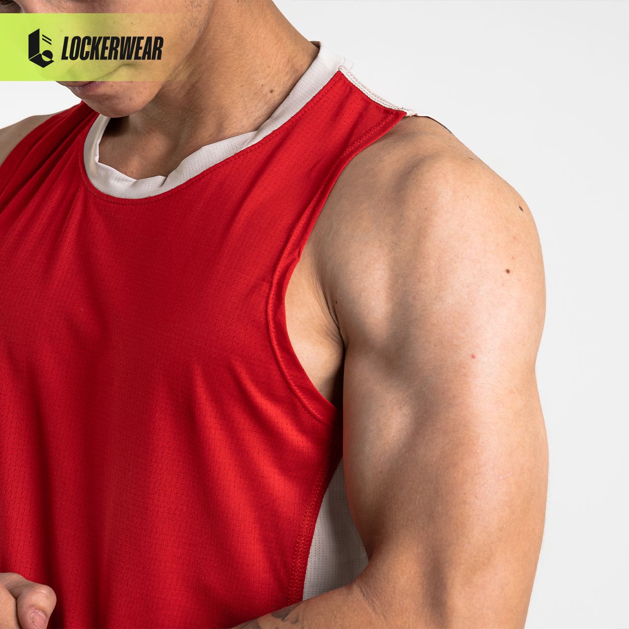 DualFlex Sleeveless Muscle Tank - Scarlet